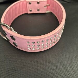 Rhinestone Pink Dog Collar